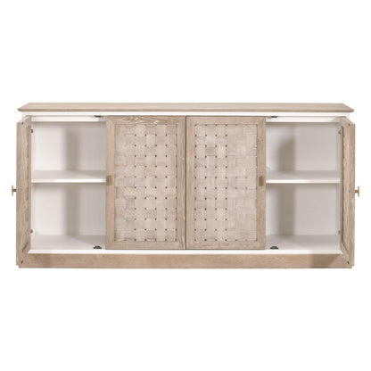 Essentials For Living - Bella Antique Weave Media Sideboard - 8082.SGRY-OAK/WPO view 2