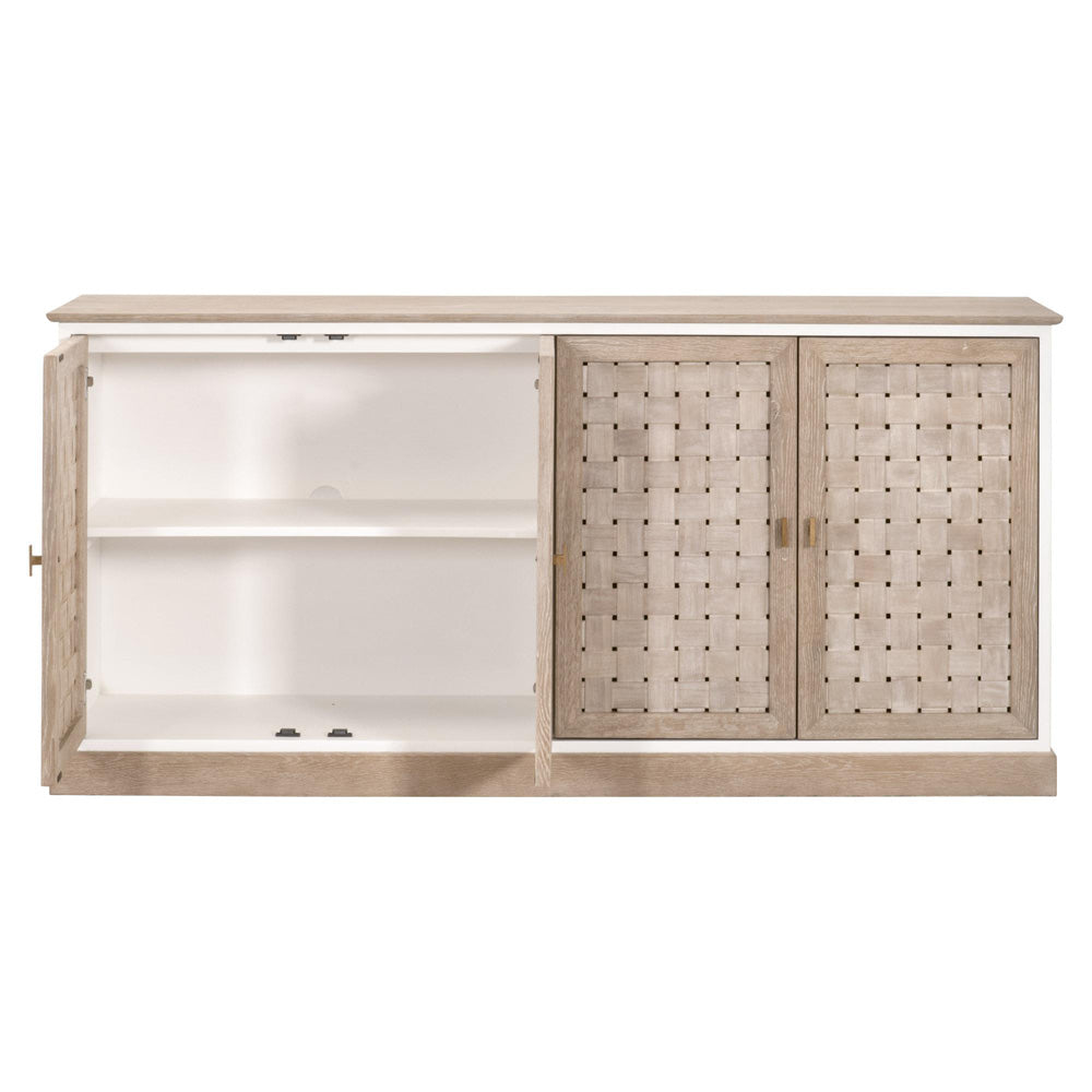 Essentials For Living - Bella Antique Weave Media Sideboard - 8082.SGRY-OAK/WPO view 3