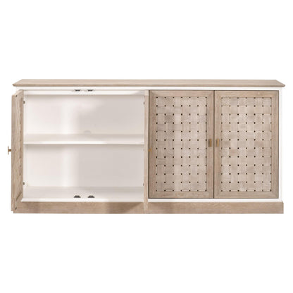 Essentials For Living - Bella Antique Weave Media Sideboard - 8082.SGRY-OAK/WPO view 3
