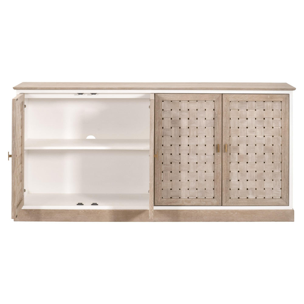 Essentials For Living - Bella Antique Weave Media Sideboard - 8082.SGRY-OAK/WPO view 4