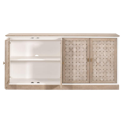 Essentials For Living - Bella Antique Weave Media Sideboard - 8082.SGRY-OAK/WPO view 4