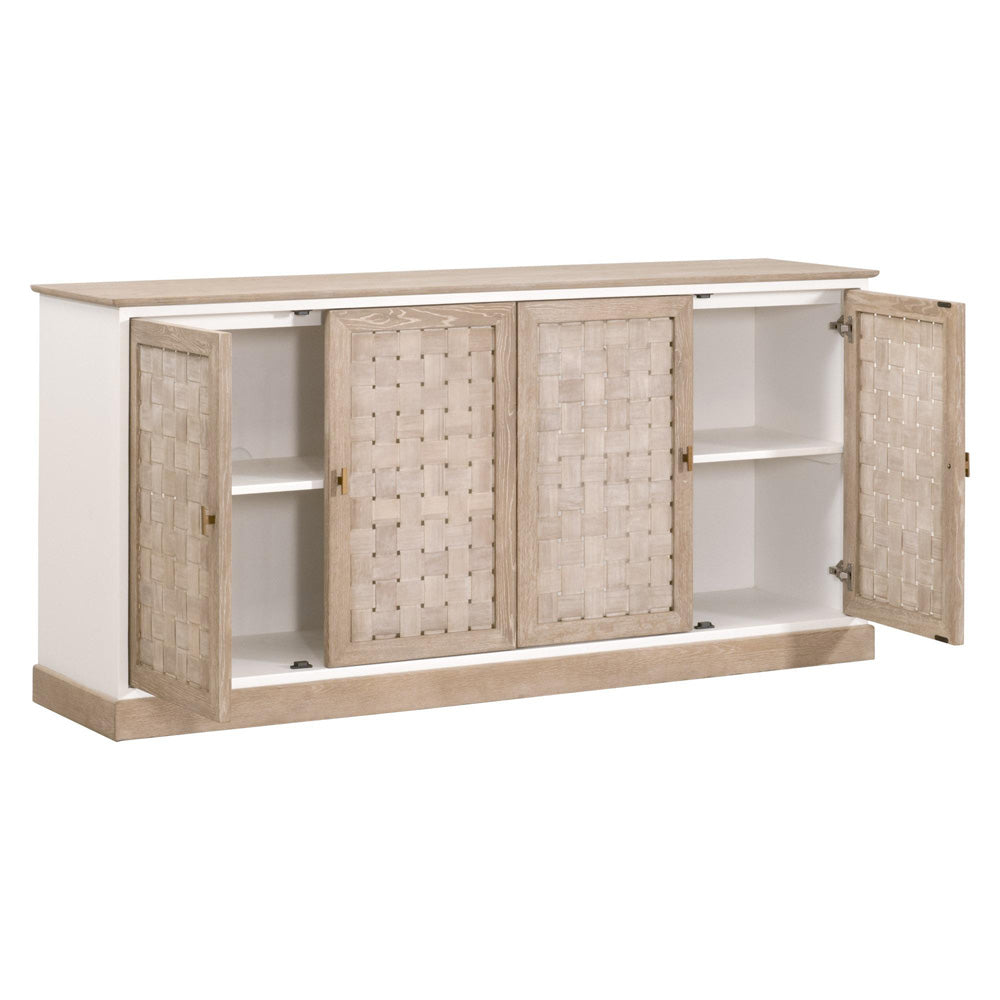 Essentials For Living - Bella Antique Weave Media Sideboard - 8082.SGRY-OAK/WPO view 6