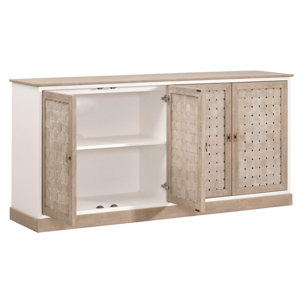 Essentials For Living - Bella Antique Weave Media Sideboard - 8082.SGRY-OAK/WPO view 8
