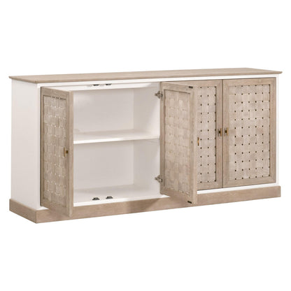 Essentials For Living - Bella Antique Weave Media Sideboard - 8082.SGRY-OAK/WPO view 8
