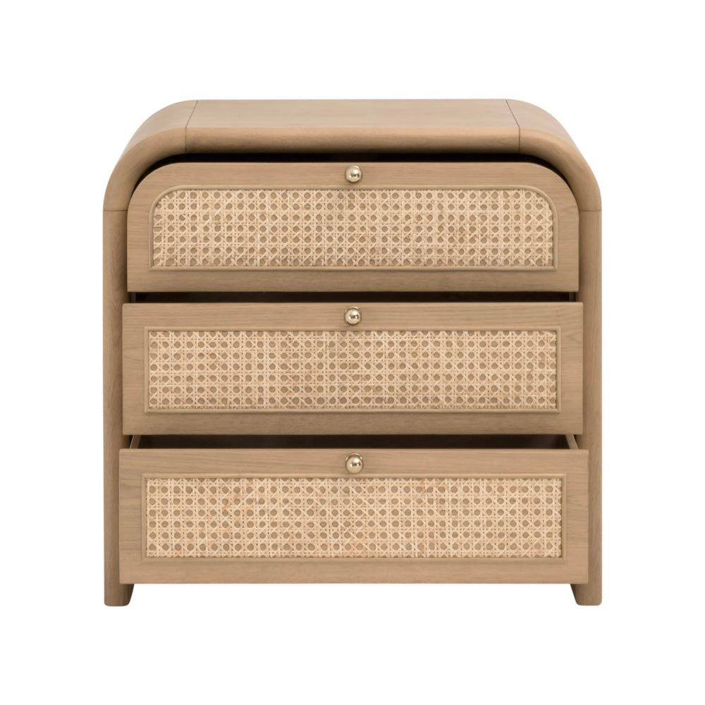 Essentials For Living - Bronze Bay Cannes 3-Drawer Nightstand - 5280.NAT-OAK view 2