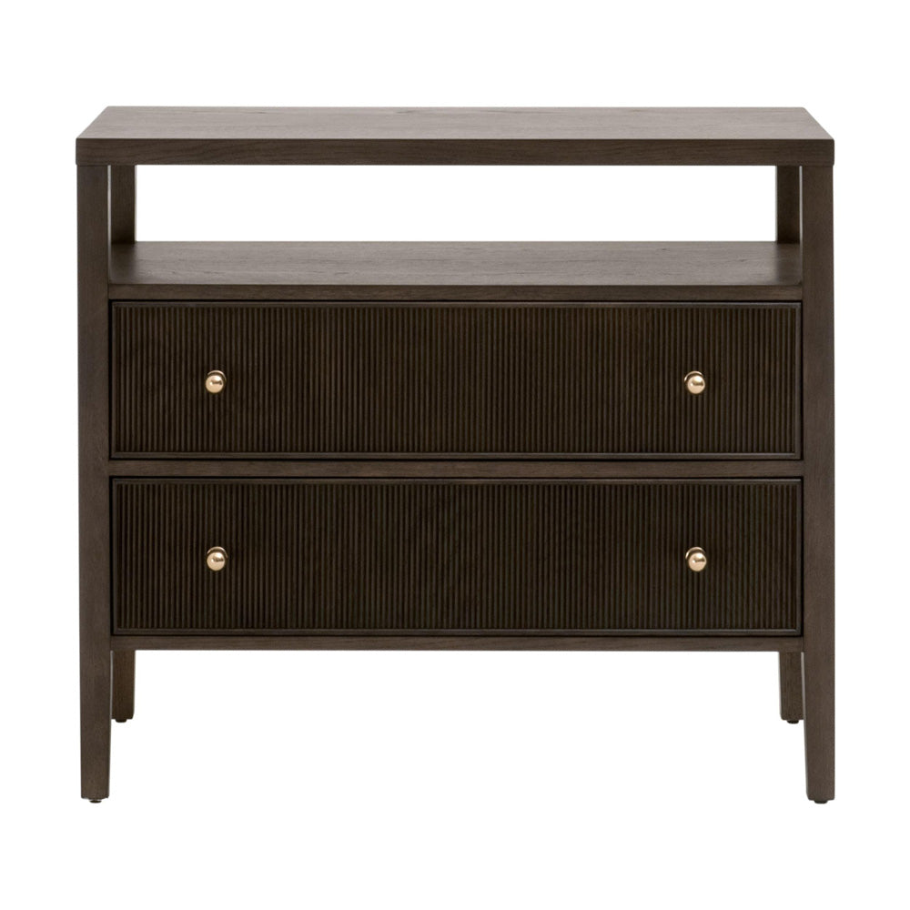 Essentials For Living - Bronze Bay Highland Open Shelf 2-Drawer Nightstand - 5257.DB-OAK view 1