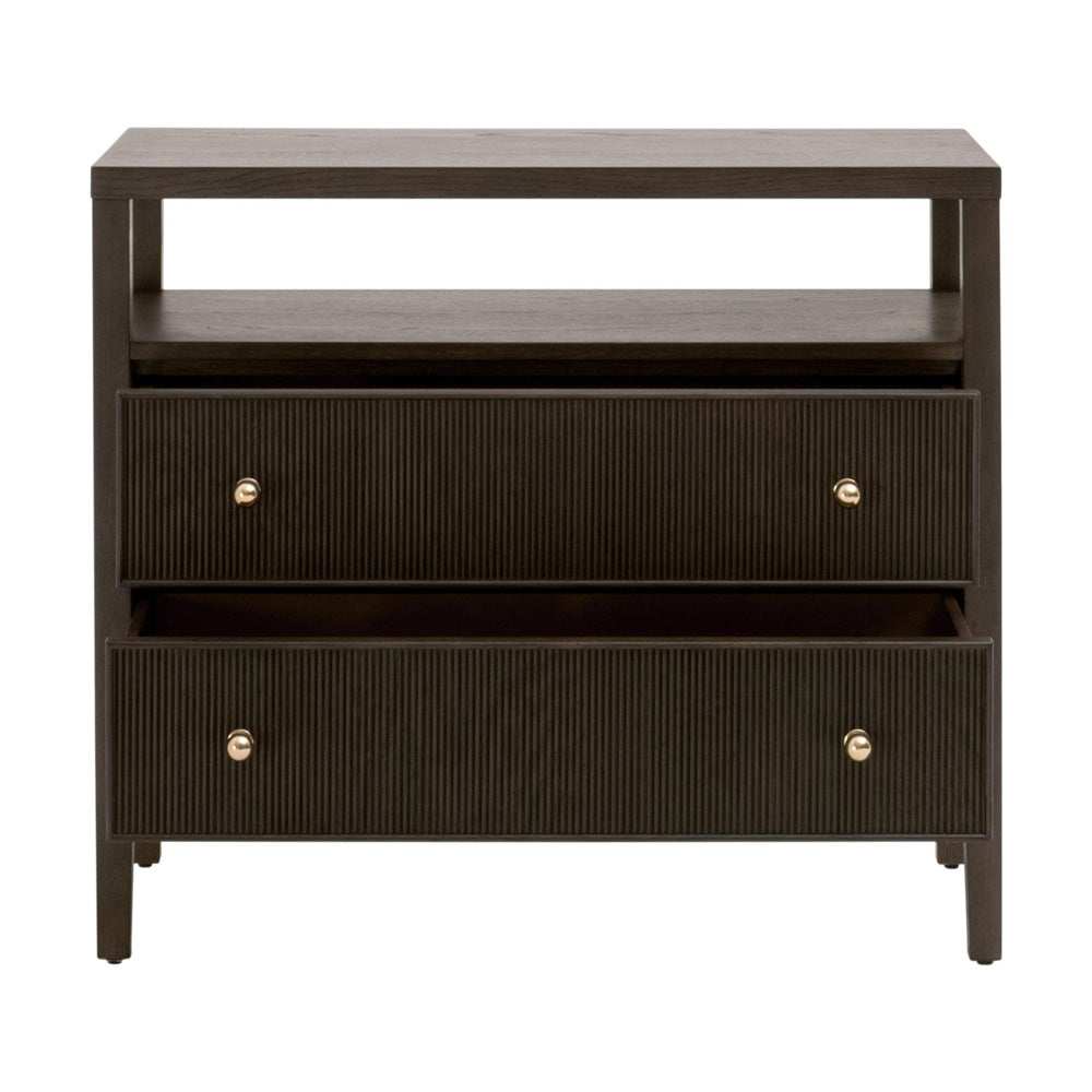 Essentials For Living - Bronze Bay Highland Open Shelf 2-Drawer Nightstand - 5257.DB-OAK view 2