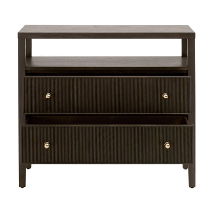 Essentials For Living - Bronze Bay Highland Open Shelf 2-Drawer Nightstand - 5257.DB-OAK view 2