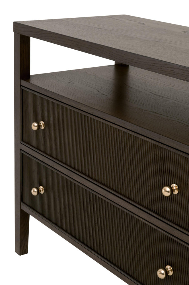 Essentials For Living - Bronze Bay Highland Open Shelf 2-Drawer Nightstand - 5257.DB-OAK view 10