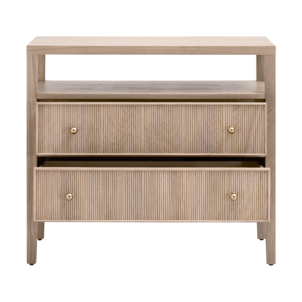 Essentials For Living - Bronze Bay Highland Open Shelf 2-Drawer Nightstand - 5257.NAT-OAK view 2