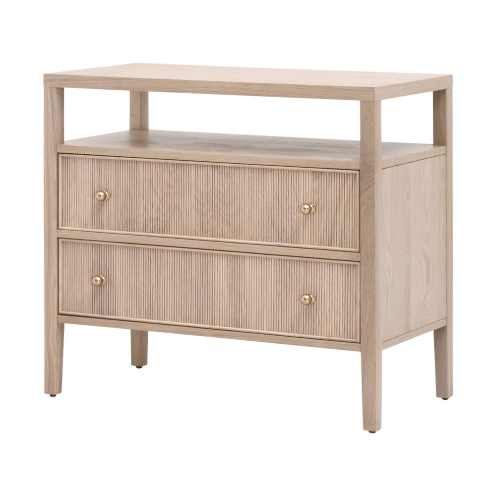 Essentials For Living - Bronze Bay Highland Open Shelf 2-Drawer Nightstand - 5257.NAT-OAK view 3