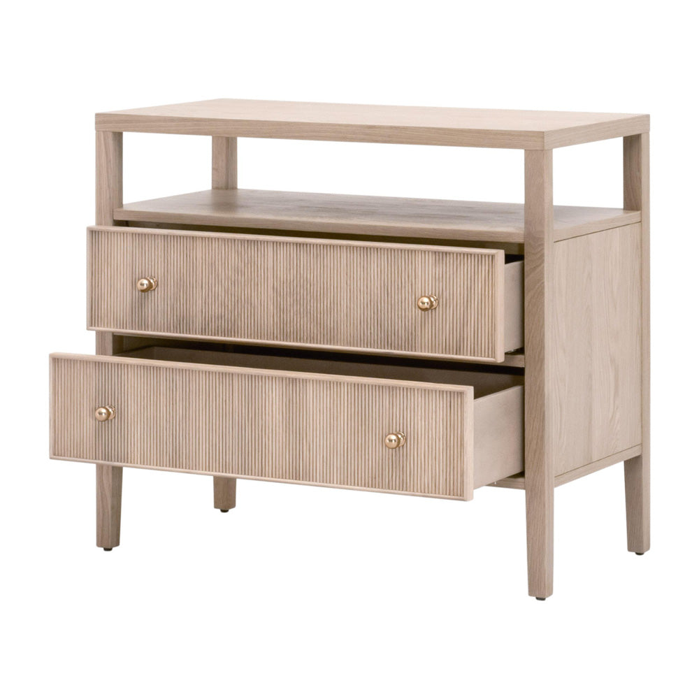 Essentials For Living - Bronze Bay Highland Open Shelf 2-Drawer Nightstand - 5257.NAT-OAK view 4