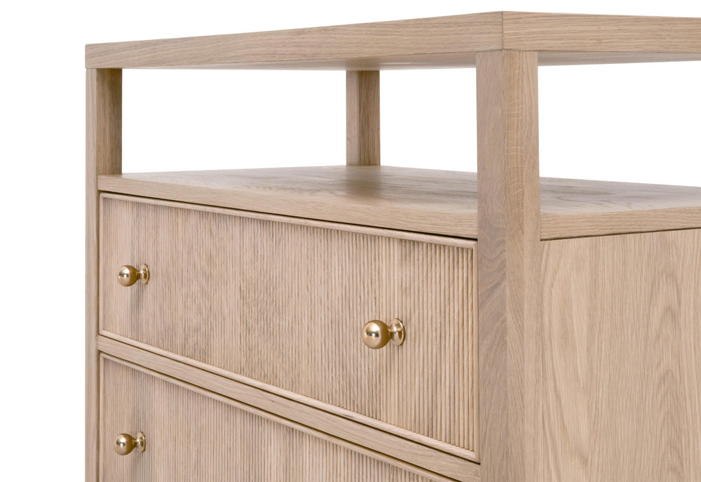Essentials For Living - Bronze Bay Highland Open Shelf 2-Drawer Nightstand - 5257.NAT-OAK view 6