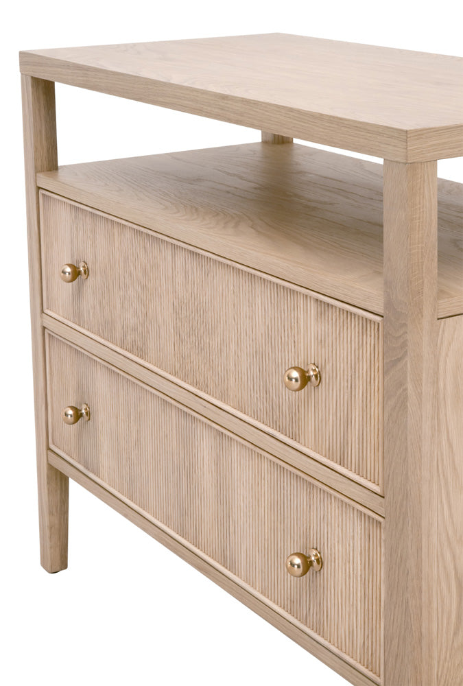 Essentials For Living - Bronze Bay Highland Open Shelf 2-Drawer Nightstand - 5257.NAT-OAK view 8