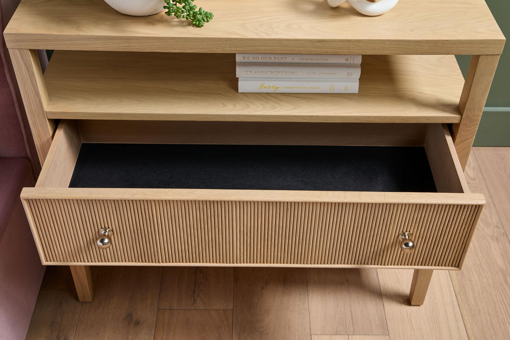 Essentials For Living - Bronze Bay Highland Open Shelf 2-Drawer Nightstand - 5257.NAT-OAK view 11