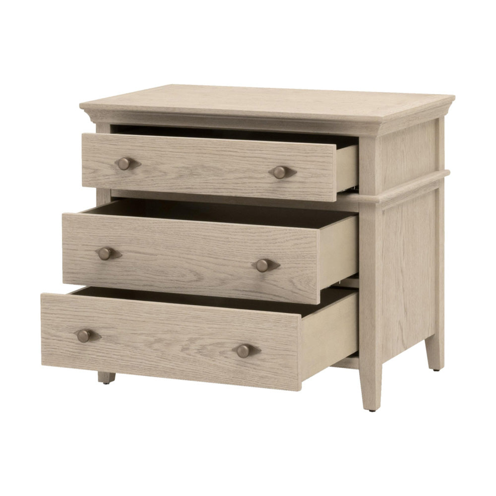 Essentials For Living - Bronze Bay Oxford 3-Drawer Nightstand - 5285.WW-OAK view 4