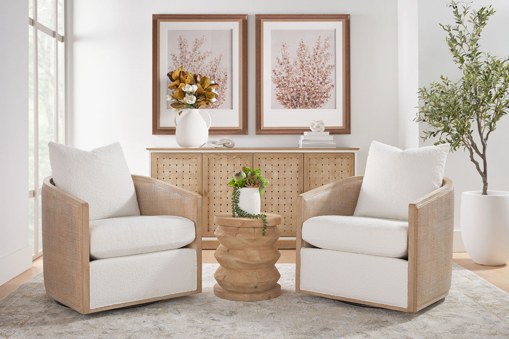 Essentials For Living - Stitch & Hand - Dining & Bedroom McGuire Swivel Club Chair - 6643.BOU-SNO/NG view 12