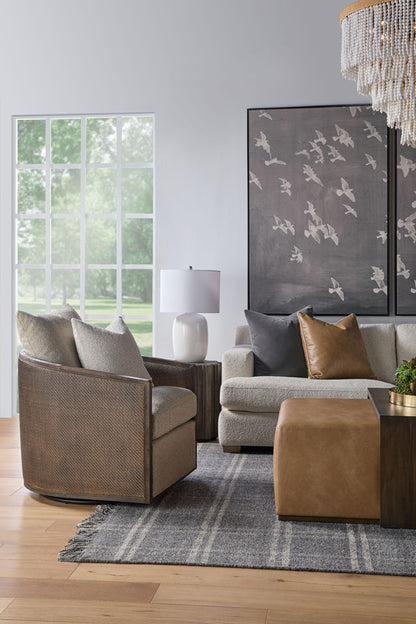 Essentials For Living - Stitch & Hand - Dining & Bedroom McGuire Swivel Club Chair - 6643.LGJUT/MBO view 12