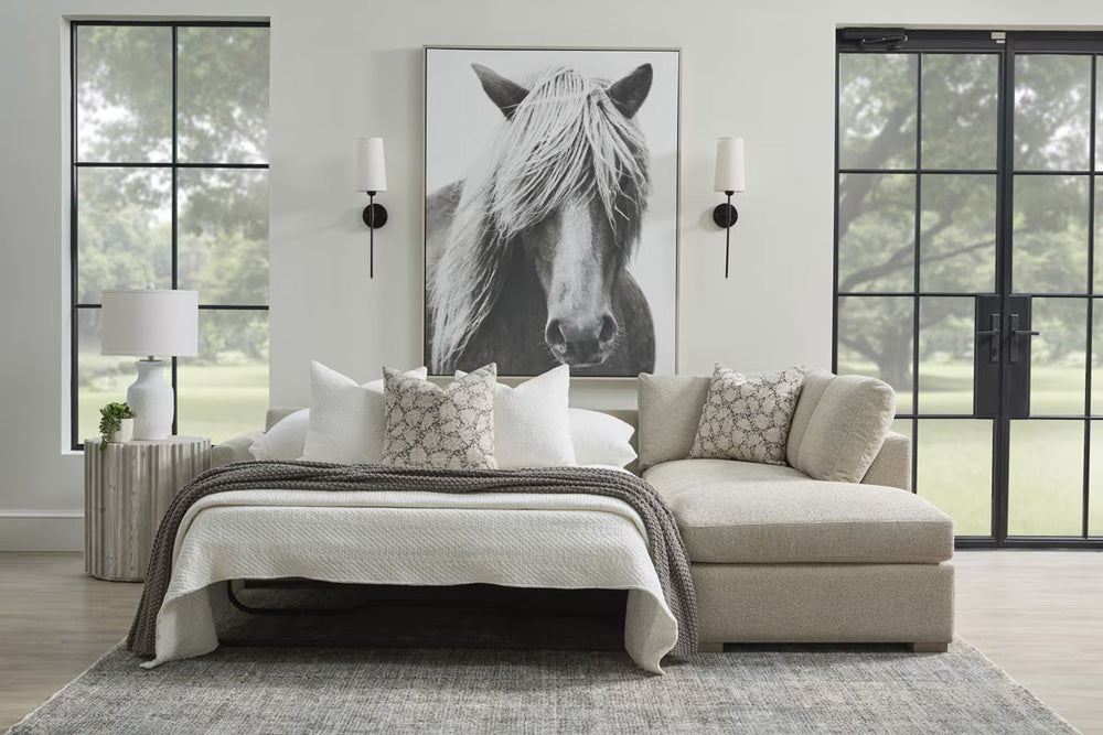 Essentials For Living - Stitch & Hand - Upholstery Clara 112" Slim Arm Sleeper Queen RF Sectional - 6620-RFS.LGJUT/NG view 8