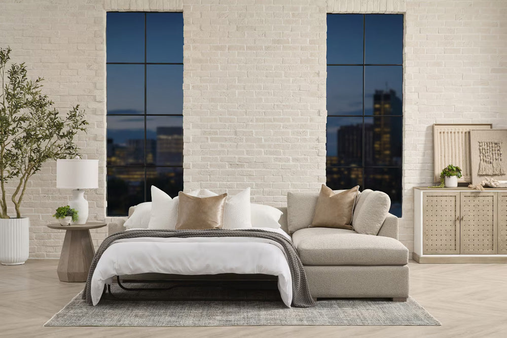 Essentials For Living - Stitch & Hand - Upholstery Clara 112" Slim Arm Sleeper Queen RF Sectional - 6620-RFS.LGJUT/NG view 10