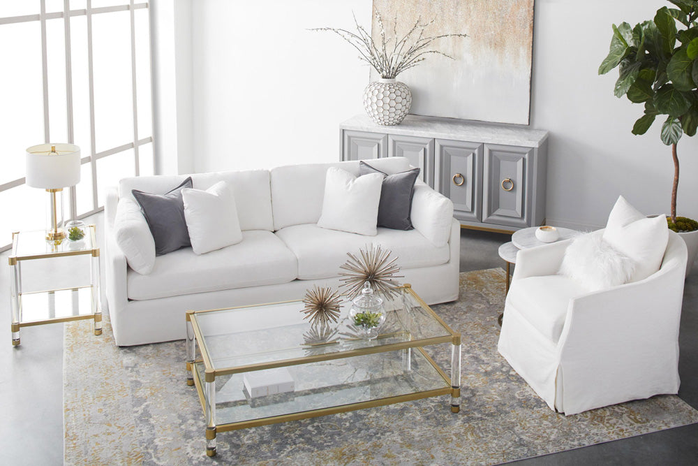 Essentials For Living - Stitch & Hand - Upholstery Faye Slipcover Swivel Club Chair - 6650.CRCRP view 12