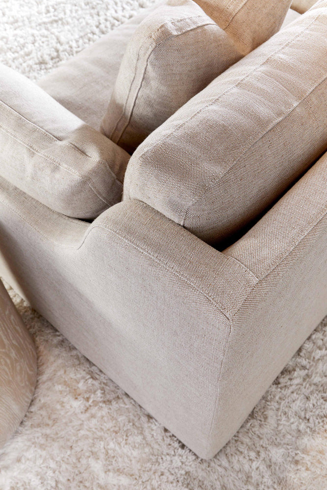 Essentials For Living - Stitch & Hand - Upholstery Lena 95" Slope Arm Slipcover Sofa - 6603-3.BISQ view 8