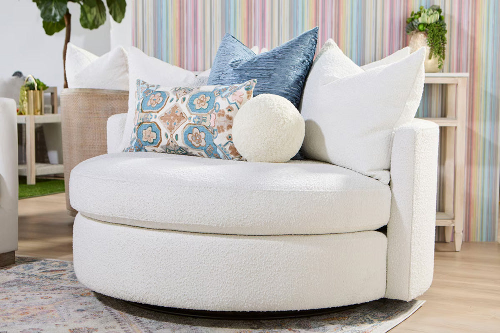 Essentials For Living - Stitch & Hand - Upholstery Lourne Grand Swivel Sofa Chair - 6644.BOU-SNO view 10