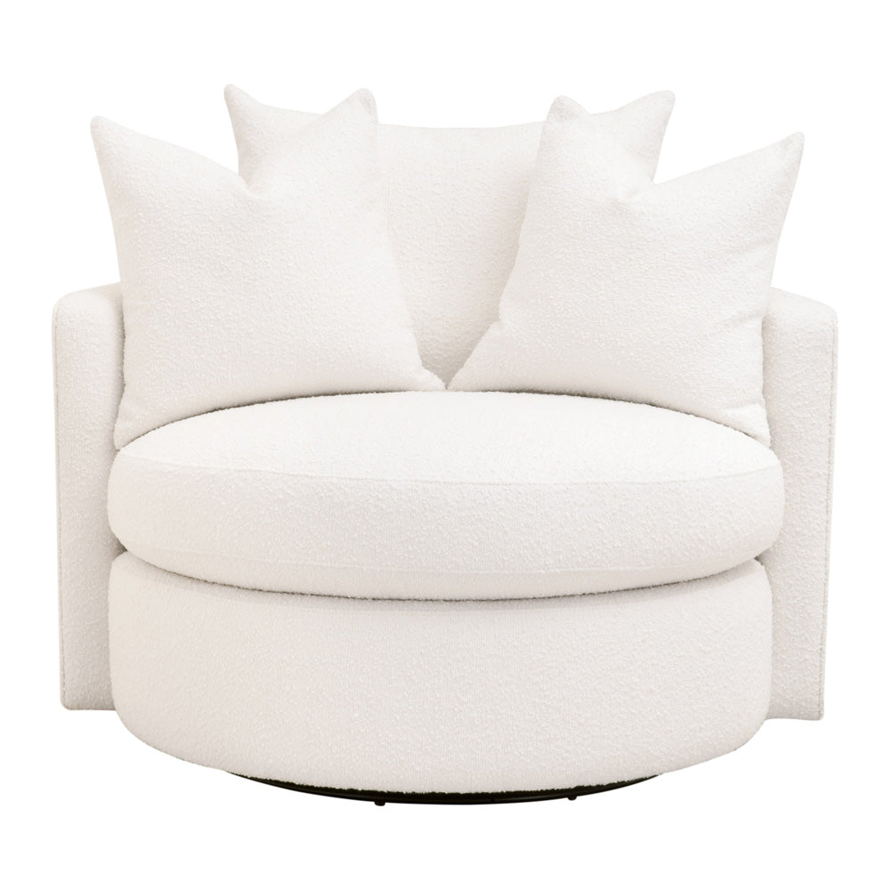 Essentials For Living - Stitch & Hand - Upholstery Lourne Petite Swivel Sofa Chair - 6644-P.BOU-SNO view 1