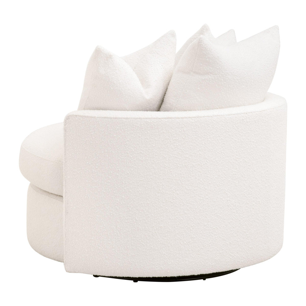 Essentials For Living - Stitch & Hand - Upholstery Lourne Petite Swivel Sofa Chair - 6644-P.BOU-SNO view 4