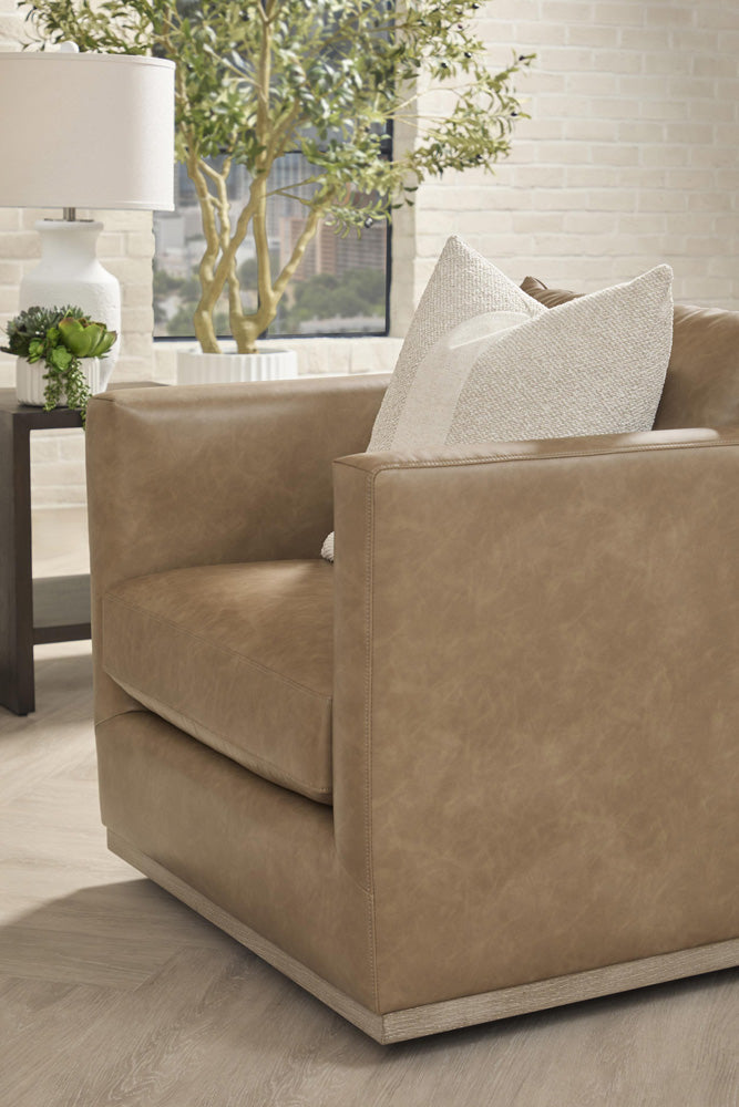 Essentials For Living - Stitch & Hand - Upholstery Siena Plinth Base Swivel Club Chair - 6608.IVT/NG view 12
