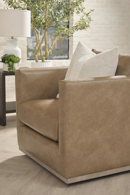 Essentials For Living - Stitch & Hand - Upholstery Siena Plinth Base Swivel Club Chair - 6608.IVT/NG view 12