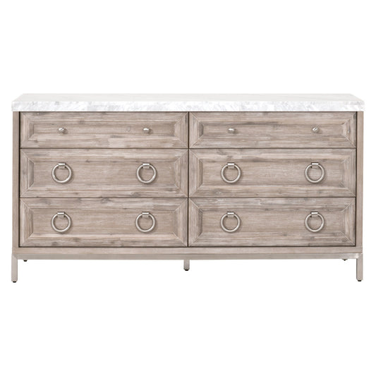 Essentials For Living - Traditions Azure Carrera 6-Drawer Double Dresser - 6155.NG-BSTL/WHT_CLOSEOUT view 1
