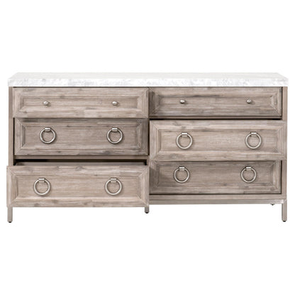 Essentials For Living - Traditions Azure Carrera 6-Drawer Double Dresser - 6155.NG-BSTL/WHT_CLOSEOUT view 2