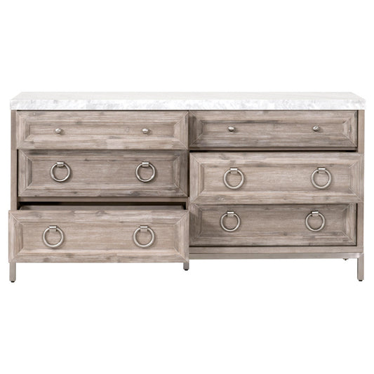 Essentials For Living - Traditions Azure Carrera 6-Drawer Double Dresser - 6155.NG-BSTL/WHT_CLOSEOUT view 2