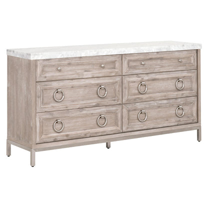 Essentials For Living - Traditions Azure Carrera 6-Drawer Double Dresser - 6155.NG-BSTL/WHT_CLOSEOUT view 3