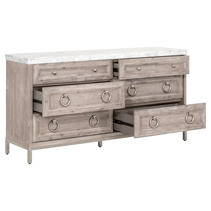 Essentials For Living - Traditions Azure Carrera 6-Drawer Double Dresser - 6155.NG-BSTL/WHT_CLOSEOUT view 4