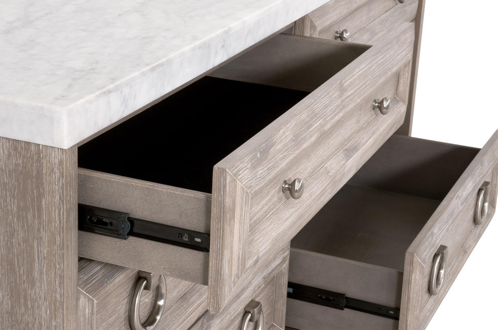 Essentials For Living - Traditions Azure Carrera 6-Drawer Double Dresser - 6155.NG-BSTL/WHT_CLOSEOUT view 7