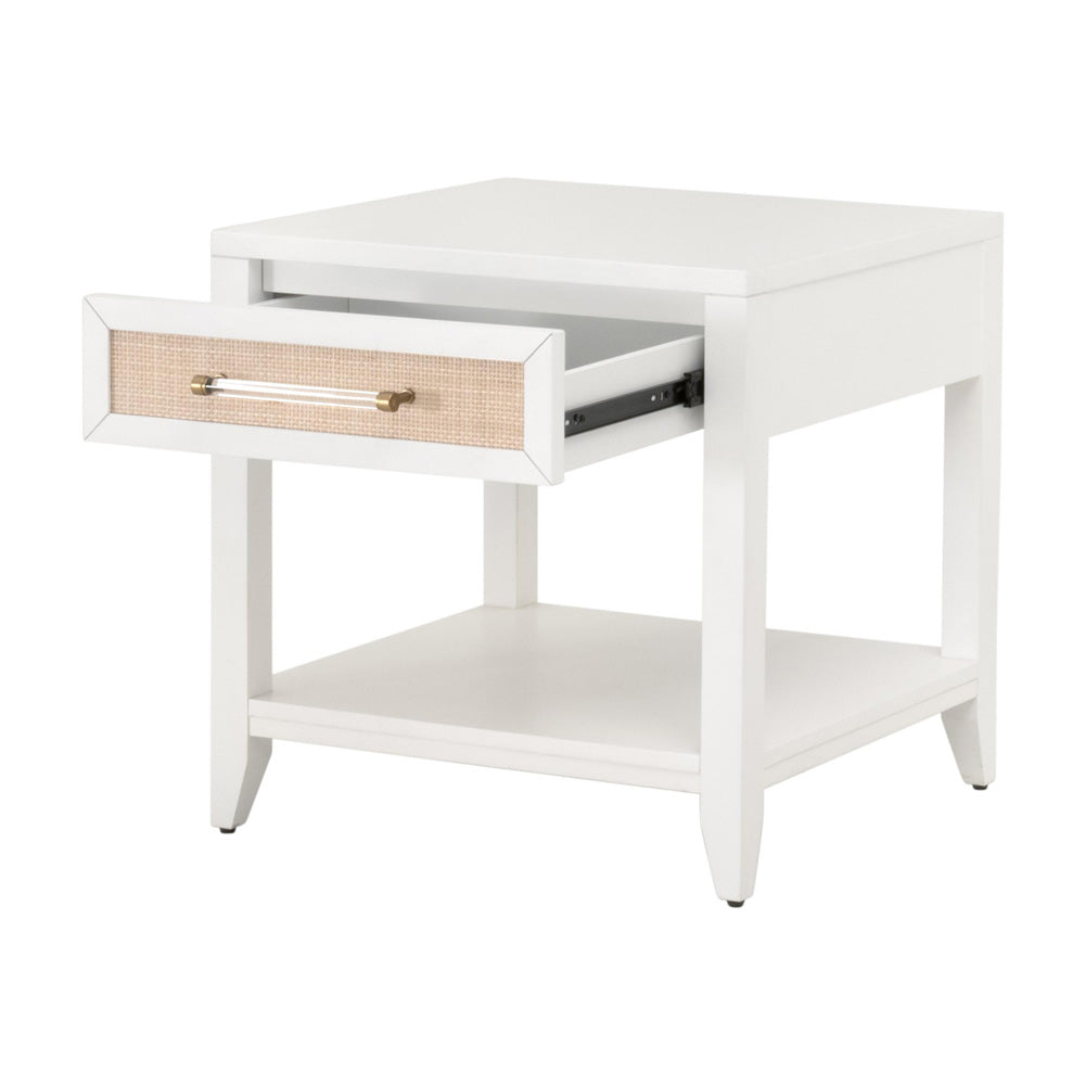 Essentials For Living - Traditions Holland 1-Drawer Side Table - 6144.WHT/NAT view 4