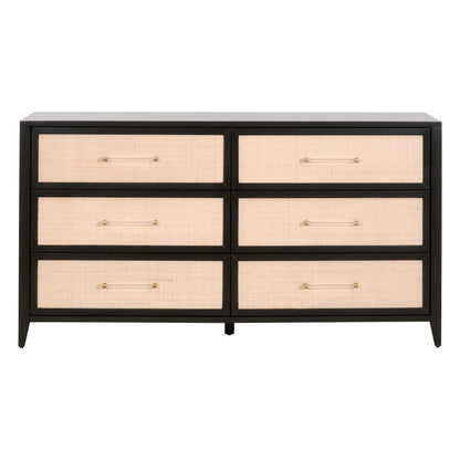 Essentials For Living - Traditions Holland 6-Drawer Double Dresser - 6148.B-BLK/NAT_CLOSEOUT view 1