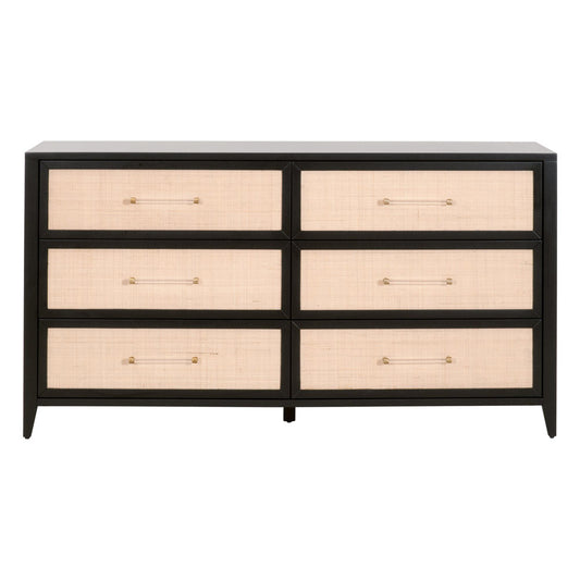 Essentials For Living - Traditions Holland 6-Drawer Double Dresser - 6148.B-BLK/NAT_CLOSEOUT view 1