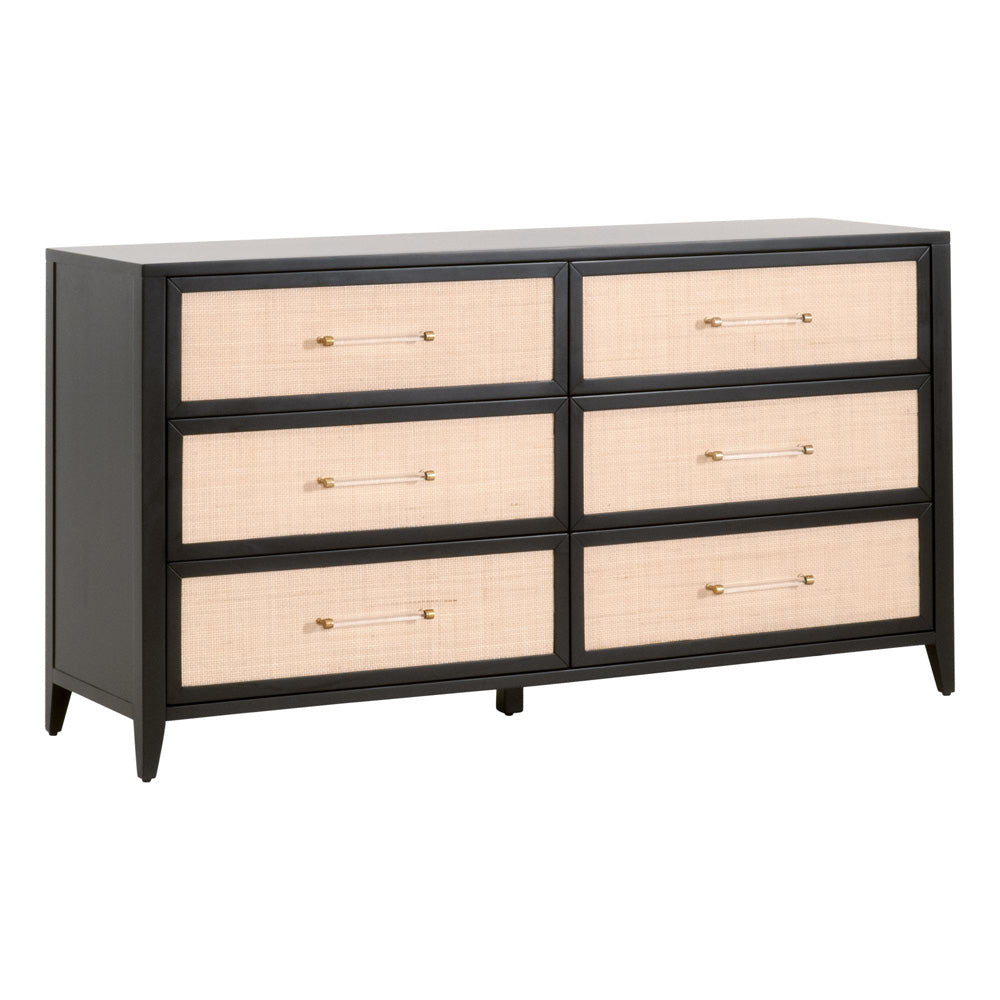 Essentials For Living - Traditions Holland 6-Drawer Double Dresser - 6148.B-BLK/NAT_CLOSEOUT view 3