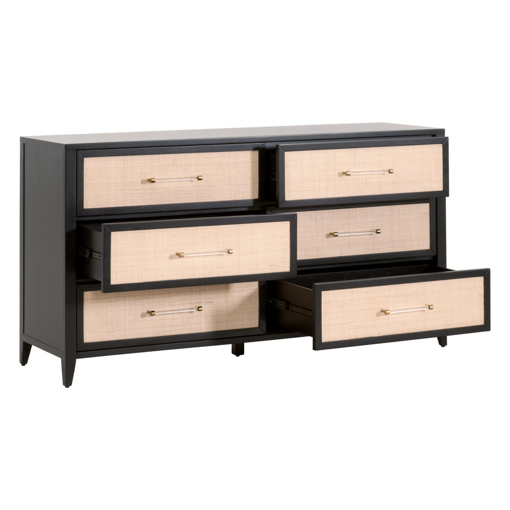 Essentials For Living - Traditions Holland 6-Drawer Double Dresser - 6148.B-BLK/NAT_CLOSEOUT view 4
