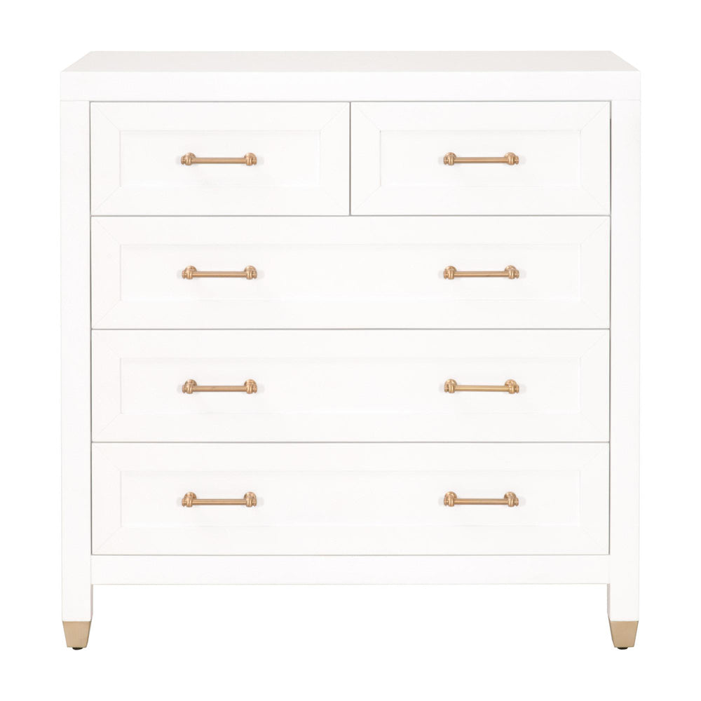 Essentials For Living - Traditions Stella 5-Drawer High Chest - 6135.WHT/BBRS view 1