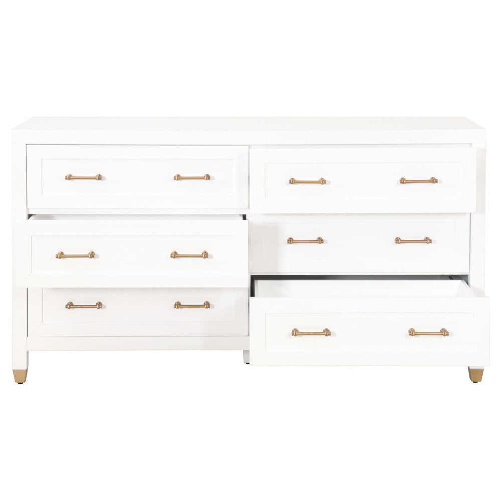 Essentials For Living - Traditions Stella 6-Drawer Double Dresser - 6136.WHT/BBRS view 2