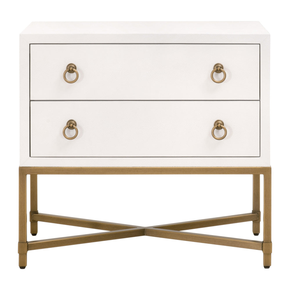 Essentials For Living - Traditions Strand Shagreen 2-Drawer Nightstand - 6121.PRL-SHG/GLD view 1