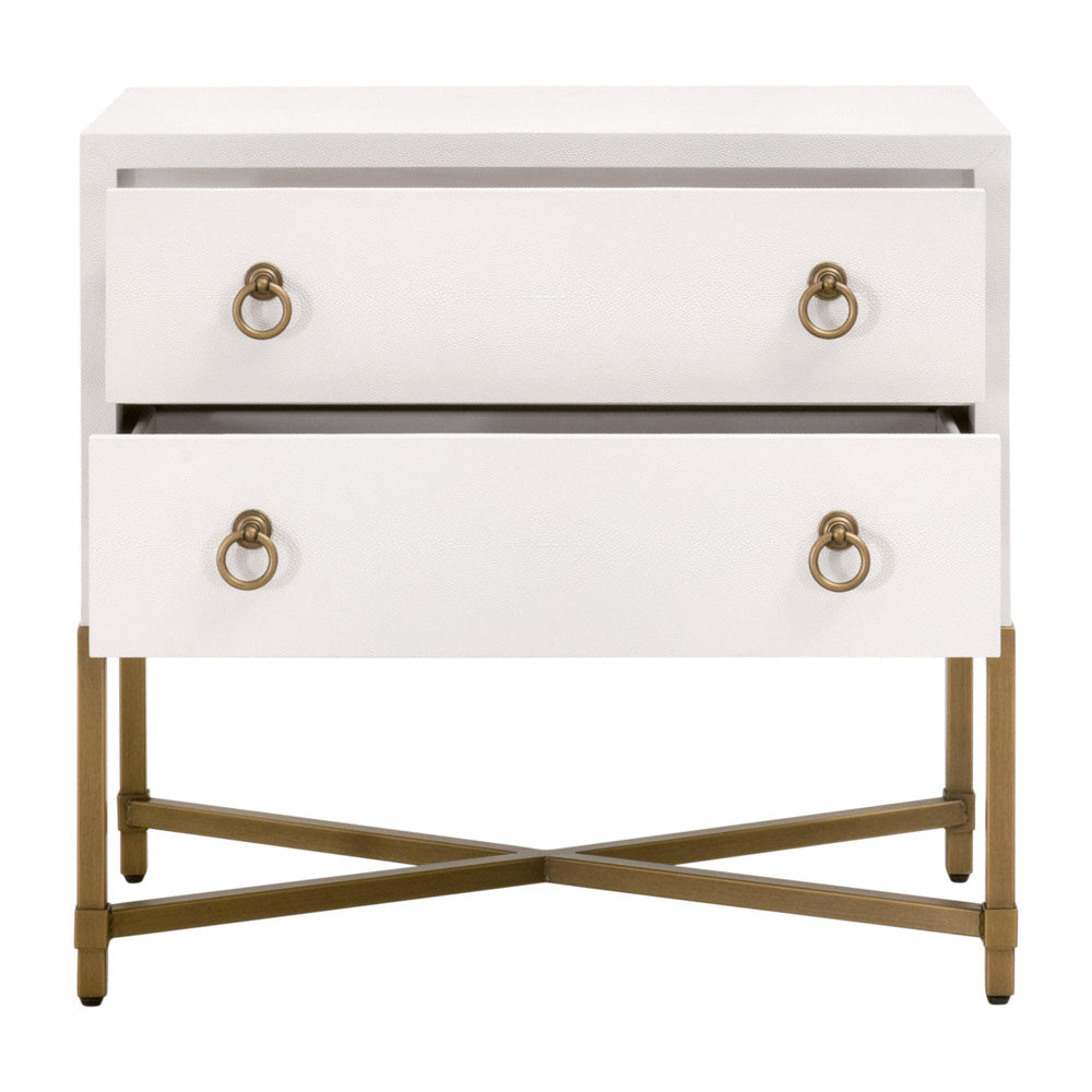 Essentials For Living - Traditions Strand Shagreen 2-Drawer Nightstand - 6121.PRL-SHG/GLD view 2