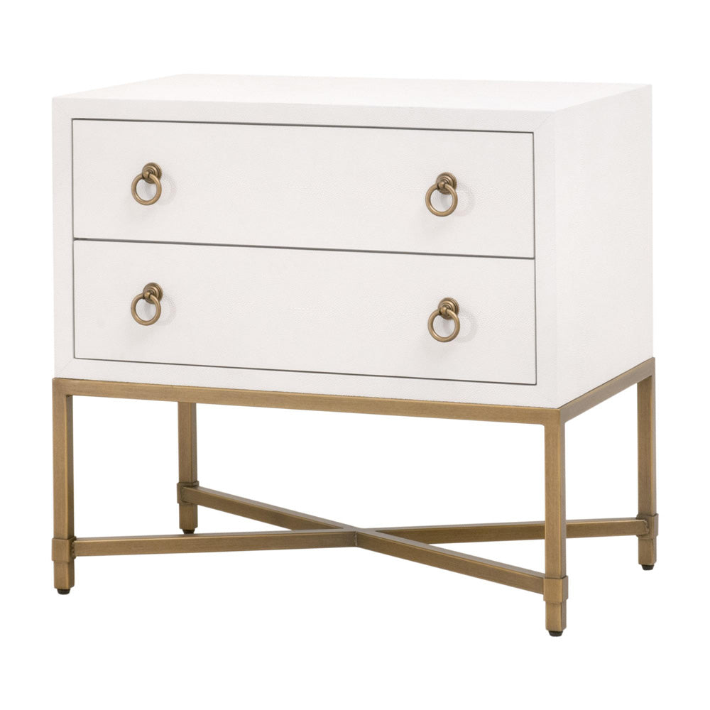 Essentials For Living - Traditions Strand Shagreen 2-Drawer Nightstand - 6121.PRL-SHG/GLD view 3