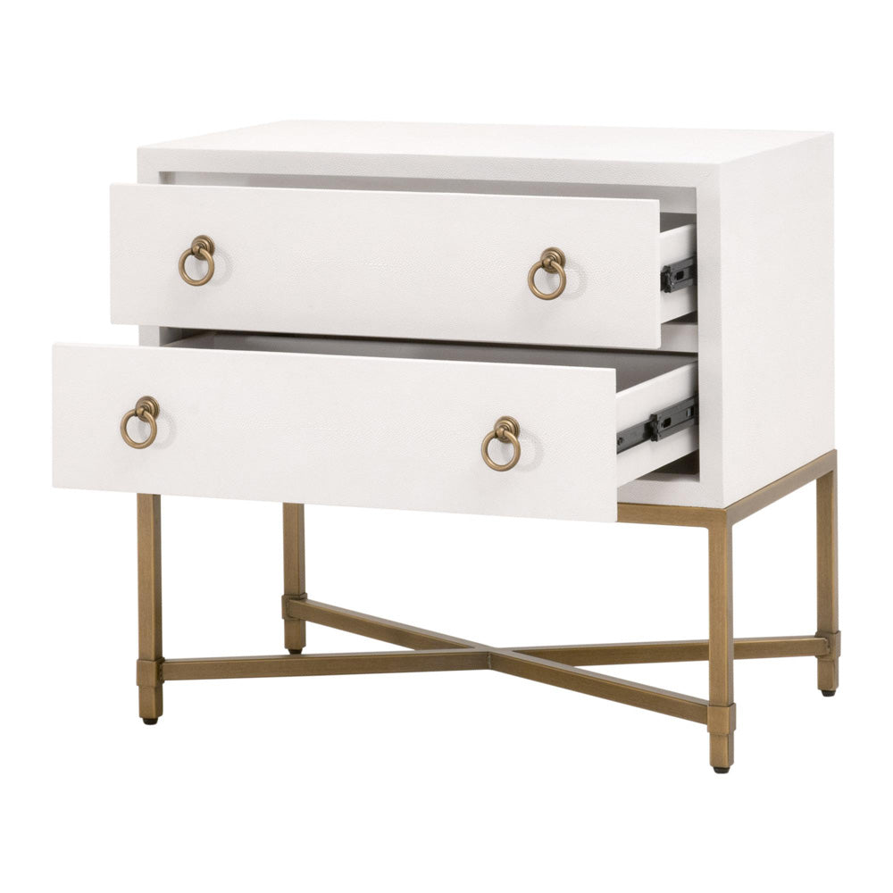 Essentials For Living - Traditions Strand Shagreen 2-Drawer Nightstand - 6121.PRL-SHG/GLD view 4
