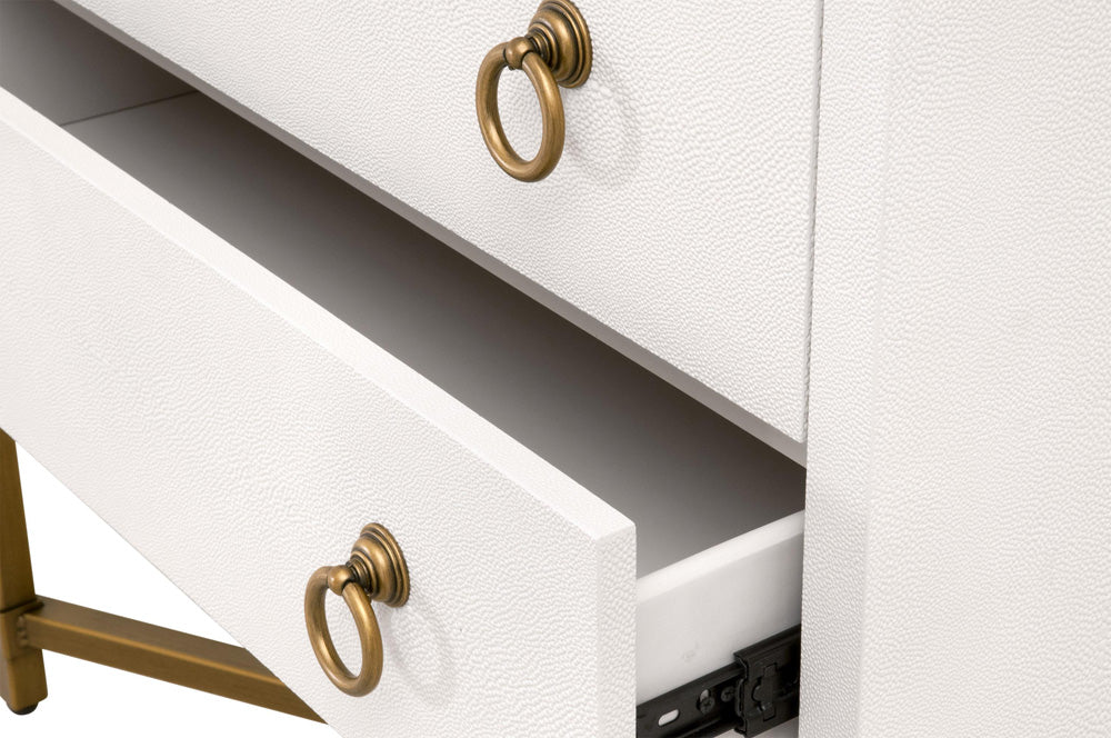 Essentials For Living - Traditions Strand Shagreen 2-Drawer Nightstand - 6121.PRL-SHG/GLD view 6