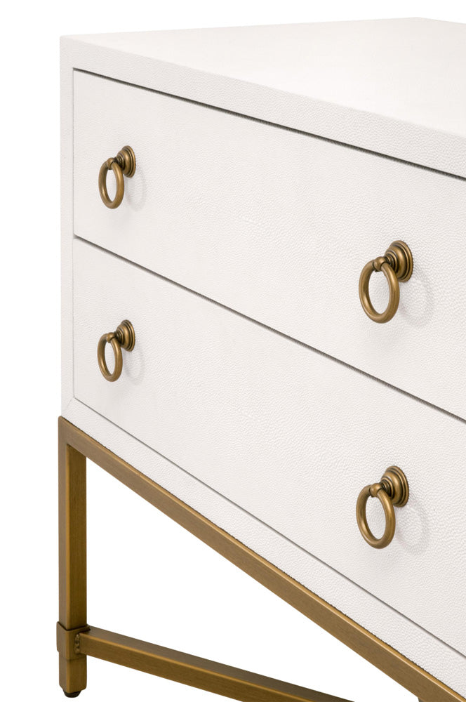 Essentials For Living - Traditions Strand Shagreen 2-Drawer Nightstand - 6121.PRL-SHG/GLD view 7